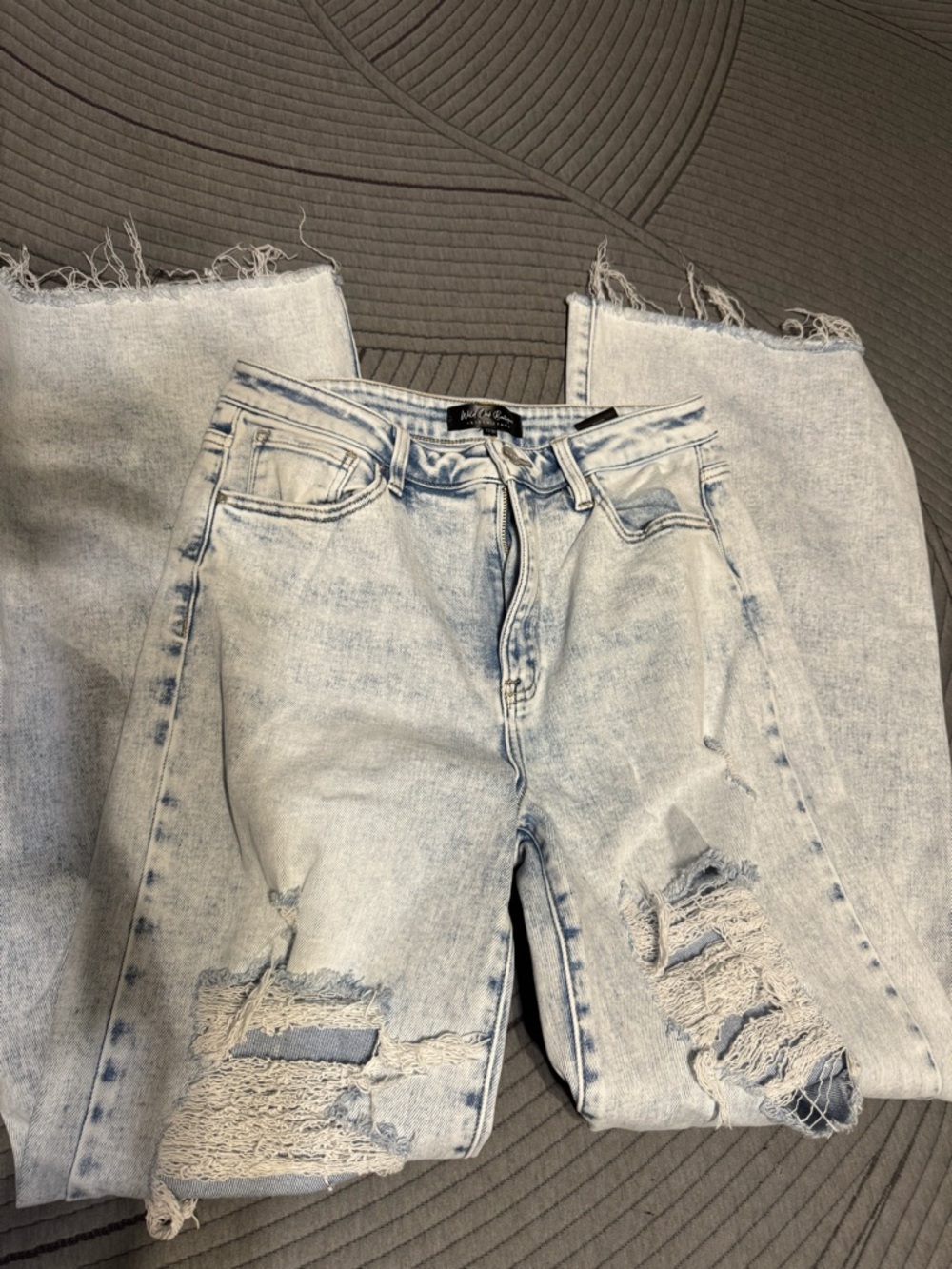 Light Blue Distressed Boyfriend Jeans for Women